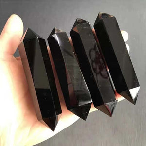Natural Crystal Double Pointed Pyramid Pillar Point Magic Wand Gemstone Home Decoration