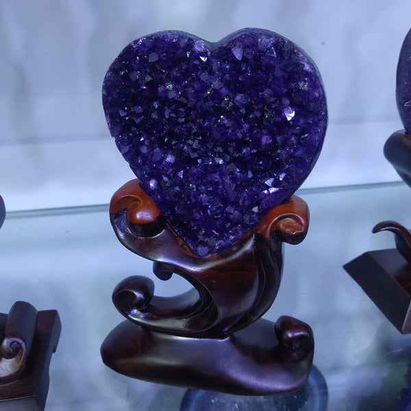 Natural Crystal Amethyst Love Heart Shaped Ornaments