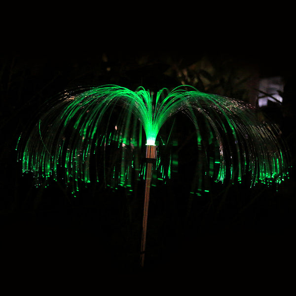2pcs LED Solar Light Outdoor Fiber Optic Jellyfish Colorful Lamp Color Changing Garden Ground Lawn Pathway Street Lighting Decor
