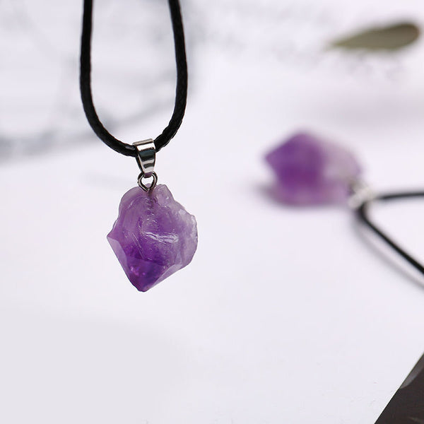Organic Amethyst Necklace Decorativas Raw Stone Jewelry