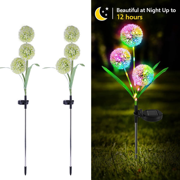 2pcs LED Solar Light Outdoor Fiber Optic Jellyfish Colorful Lamp Color Changing Garden Ground Lawn Pathway Street Lighting Decor