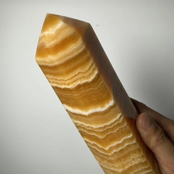 High Quality Large Orange Calcite Crystal Wand Honey Calcite Tower