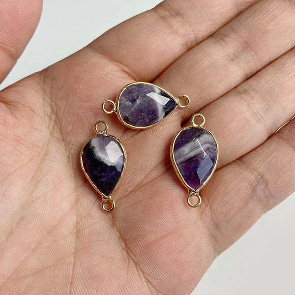 Natural Purple Stone Amethysts Slice Pendant