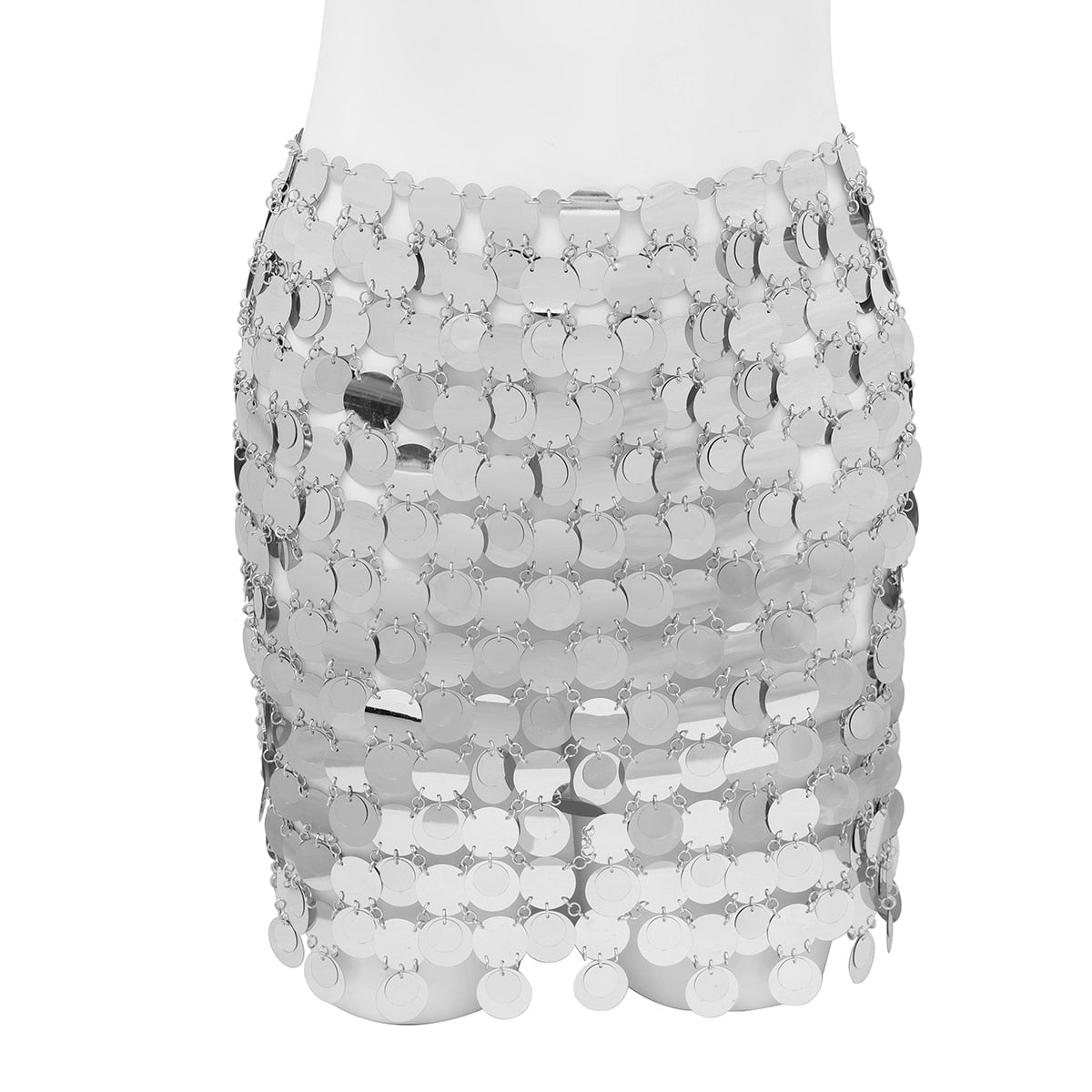Sexy Glitter Sequins Waist Chain Skirt
