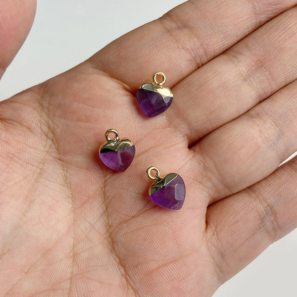 Natural Purple Stone Amethysts Slice Pendant