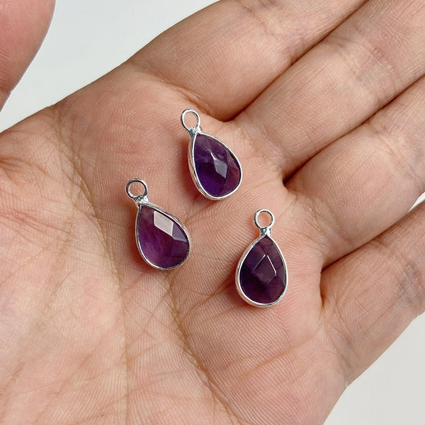 Natural Purple Stone Amethysts Slice Pendant