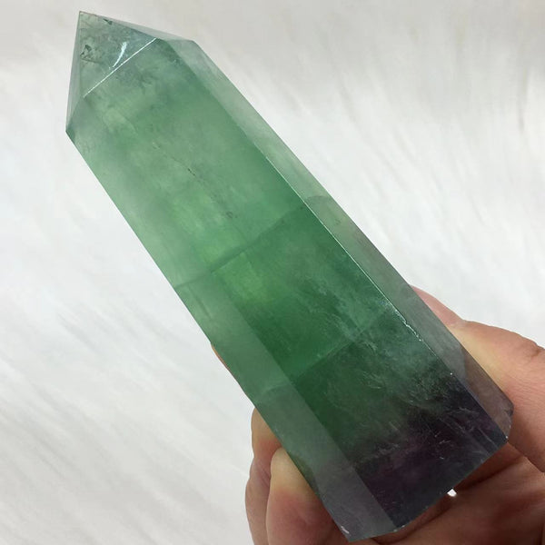 Natural  Green Fluorite Obelisk Wand Point