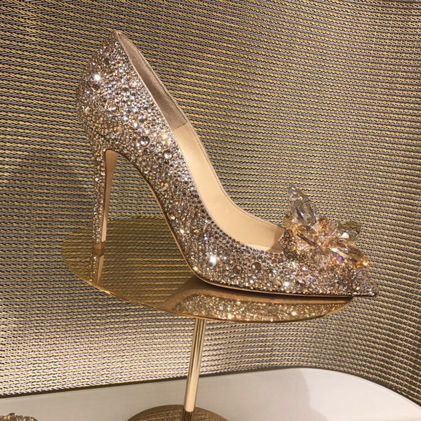 Cinderella Shoes Rhinestone High Heels Women Pumps