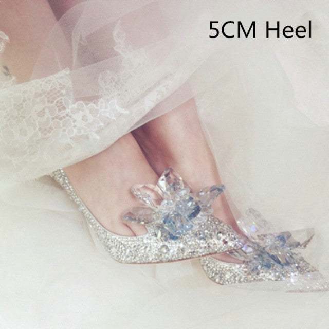 Cinderella Shoes Rhinestone High Heels Women Pumps
