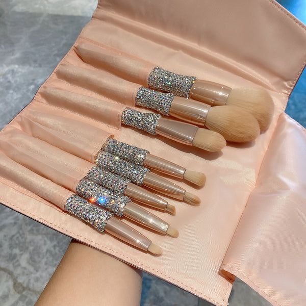 8pcs Diamond Makeup Brushes Set with Bag Box