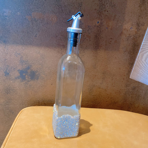 Sparkling Transparent Glass Olive Oil Bottle
