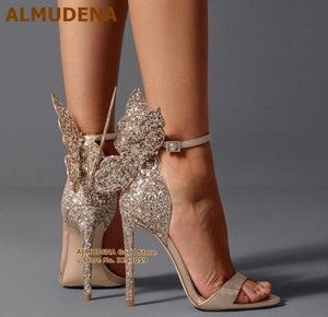 Butterfly High Heel Strap Pumps