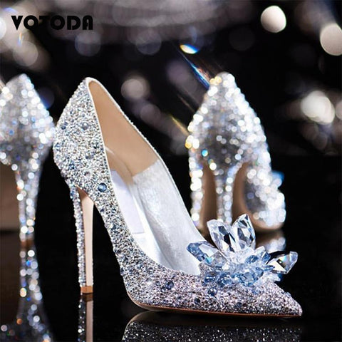 Crystal  Diamond Pumps Bling High Heel