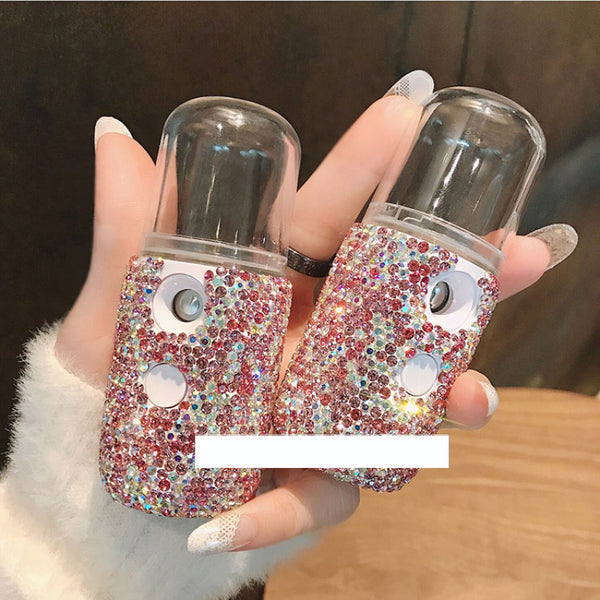 Nano Spray replenishment instrument USB charging hand held steaming face brighten diamond spray beauty moisturizing humidifier