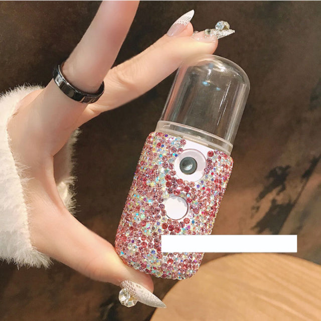 Nano Spray replenishment instrument USB charging hand held steaming face brighten diamond spray beauty moisturizing humidifier