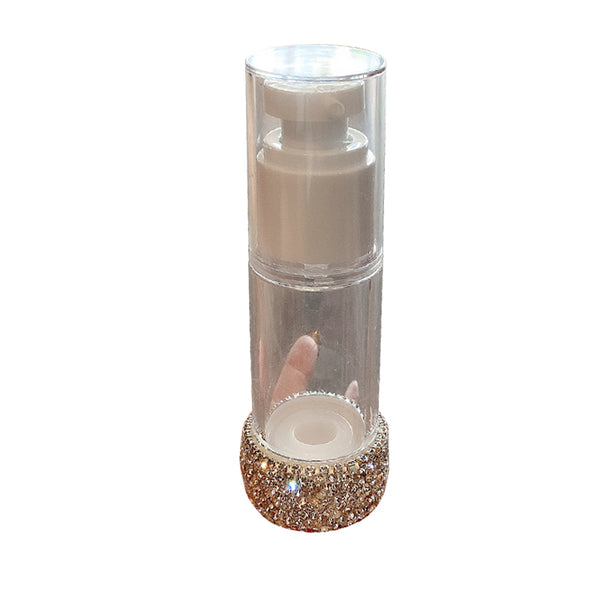 30ml Diamond Sub-bottling Vacuum Pump Bottle Push Type Portable Lotion Storage Tank Transparent Cosmetic Container Travel White
