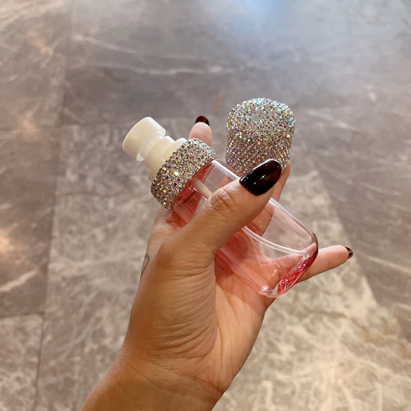 Diamond-studded Spray Bottle Cosmetic Moisturizing Lotion Container Push-type Travel Sub-bottling Transparent Perfume Atomizer