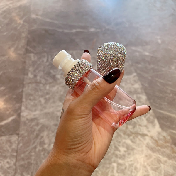 Diamond-studded Spray Bottle Cosmetic Moisturizing Lotion Container Push-type Travel Sub-bottling Transparent Perfume Atomizer