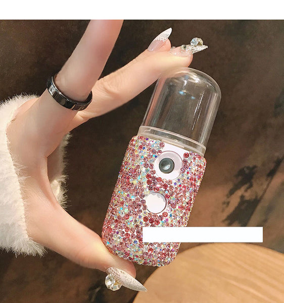 Nano Spray replenishment instrument USB charging hand held steaming face brighten diamond spray beauty moisturizing humidifier