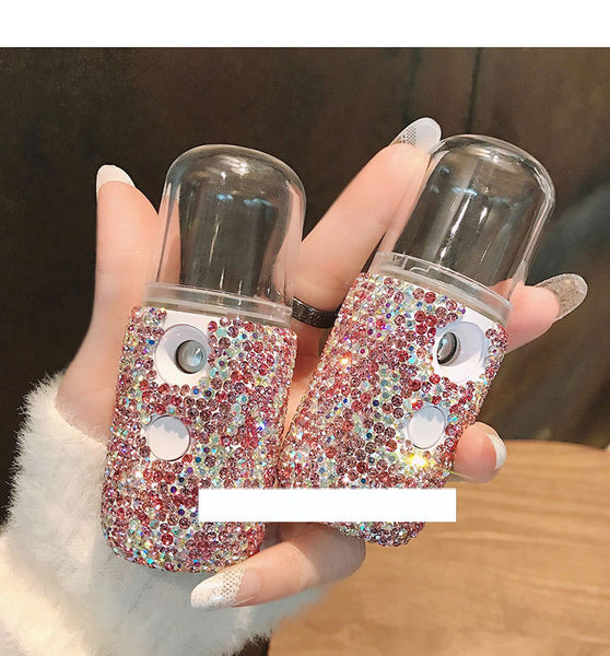 Nano Spray replenishment instrument USB charging hand held steaming face brighten diamond spray beauty moisturizing humidifier