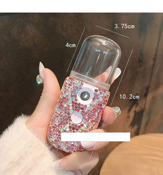 Nano Spray replenishment instrument USB charging hand held steaming face brighten diamond spray beauty moisturizing humidifier