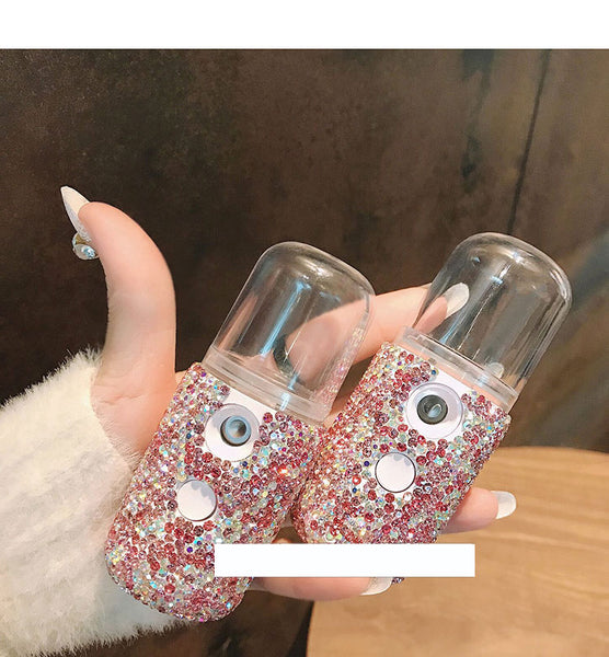 Nano Spray replenishment instrument USB charging hand held steaming face brighten diamond spray beauty moisturizing humidifier