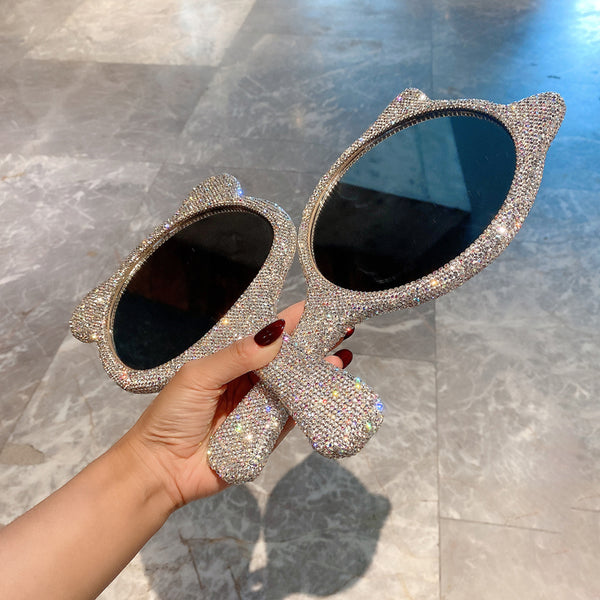 lovely cat shiny make up mirror