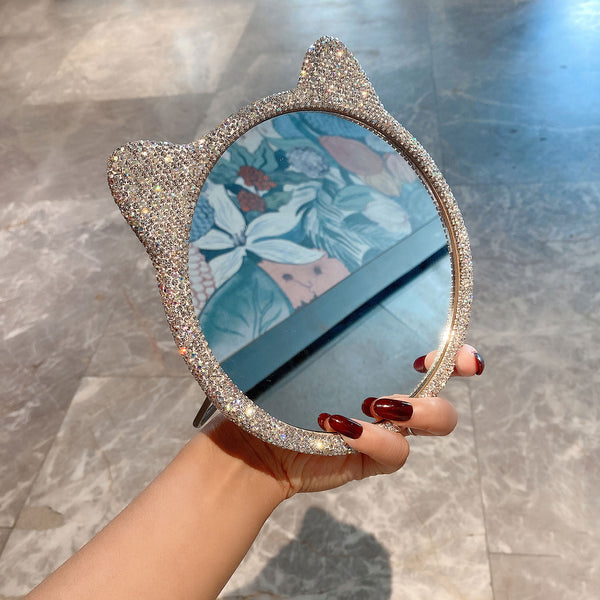 Shiny Crystal Cat Makeup Mirror