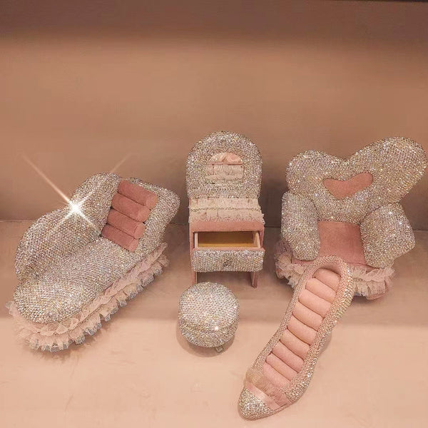 Jewelry Storage Sparkling Organizer with Rhinestones