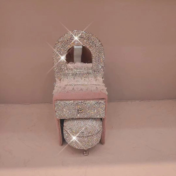 Jewelry Storage Sparkling Organizer with Rhinestones