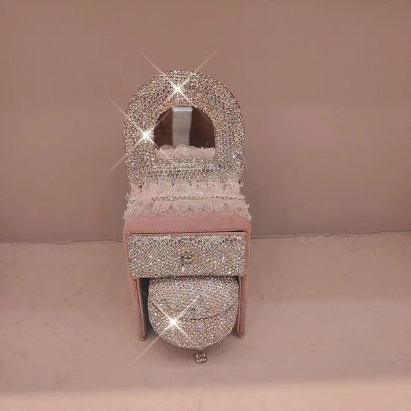 Jewelry Storage Sparkling Organizer with Rhinestones