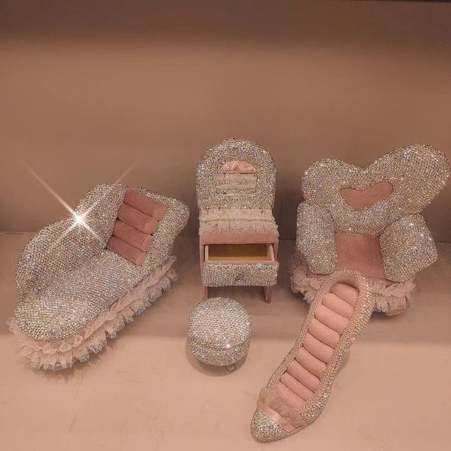 Jewelry Storage Sparkling Organizer with Rhinestones