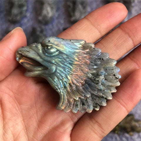 crystal carvings eagle labradorite