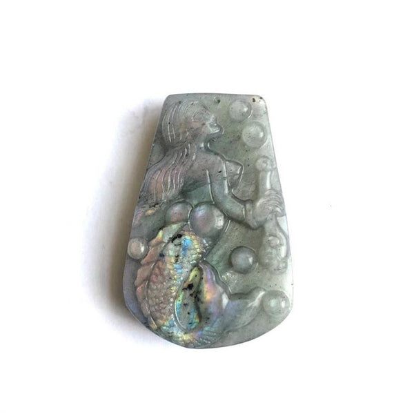 crystal carvings little mermaid labradorite